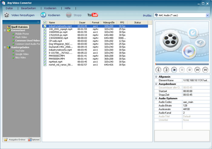 Der Free Video Converter kann Videos und Audios umwandeln.